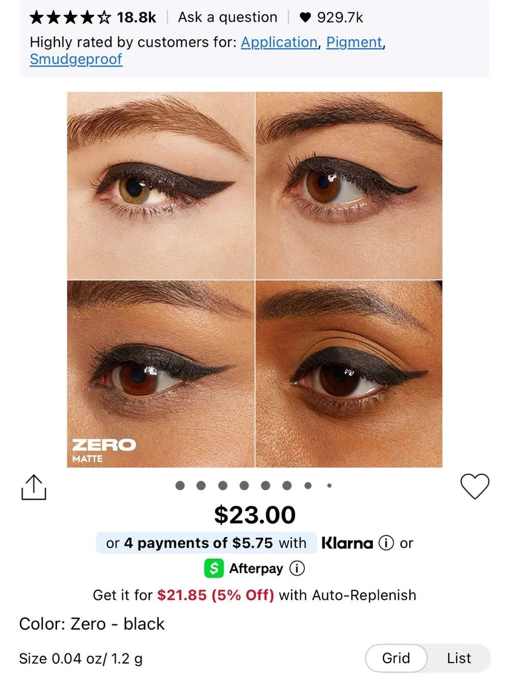 Urban Decay 24/7 Glide-On Eye Pencil — Zero Black